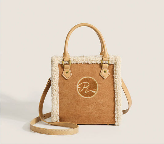 Large Capacity totes bag high-grade lamb furry women's bag big size: 20*8*20cm